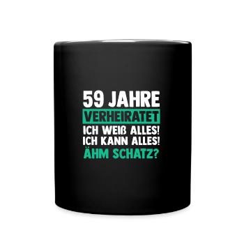 Marriage Tidal Wedding 59 Years Married Wedding - Full Colour Mug - black - Front