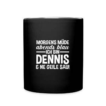 Vorname Dennis - Tasse einfarbig - Schwarz - Vorne
