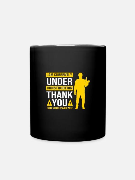 Bauarbeiter Baustelle - Tasse einfarbig - Schwarz