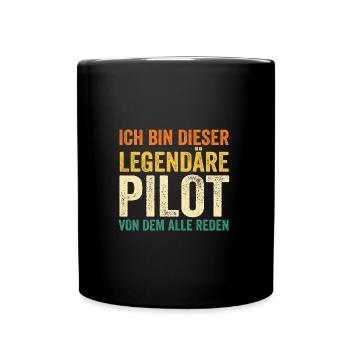 Pilot Flying Aviator Helicopter Helicopter - Full Colour Mug - black - Front