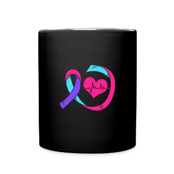 Schilddrüsenkrebs - Tasse einfarbig - Schwarz - Vorne