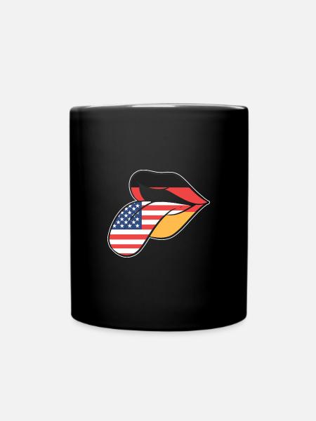 Amerikanisch Deutsch - Tasse einfarbig - Schwarz