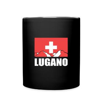 Schweiz Lugano - Tasse einfarbig - Schwarz - Vorne