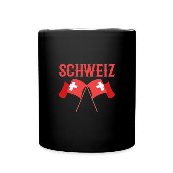 Schweiz - Tasse einfarbig - Schwarz - Vorne