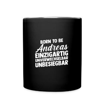 Vorname Andreas - Tasse einfarbig - Schwarz - Vorne