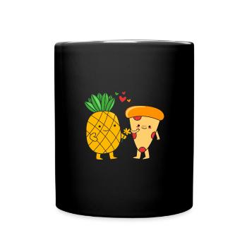 Pizza Hawaii Pizza Pineapple - Full Colour Mug - black - Front