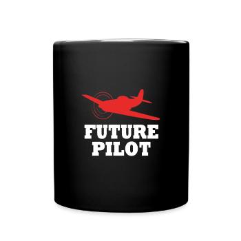 Pilot Airplane - Full Colour Mug - black - Front