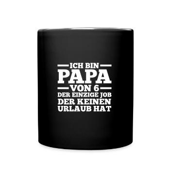 Père de 6 enfants - Mug uni - noir - Devant