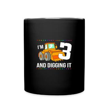 Children's birthday party construction site - Full Colour Mug - black - Front