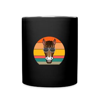 Monter à cheval - Mug uni - noir - Devant