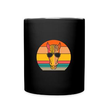 Reiten Pferd - Tasse einfarbig - Schwarz - Vorne