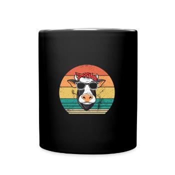 Cow Highland Cattle Cows - Full Colour Mug - black - Front