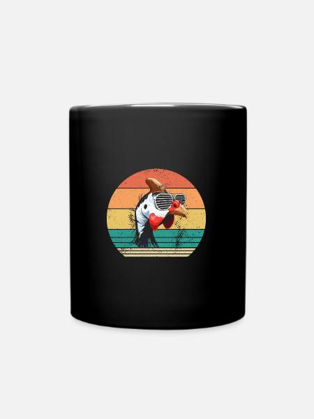 Chickens Rooster Guinea Fowl - Full Colour Mug - black