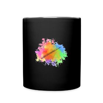 Flute player - Full Colour Mug - black - Front