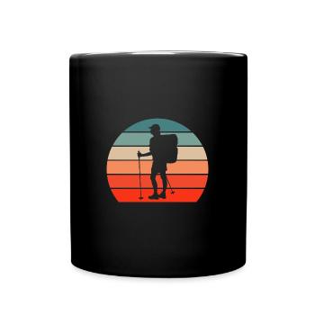 Wandern Geschenkidee Wanderer Berge Trekking - Tasse einfarbig - Schwarz - Vorne