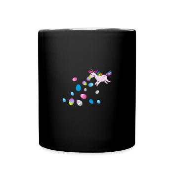 Puking Unicorn,Unicorn,Easter,Easter Eggs - Full Colour Mug - black - Front