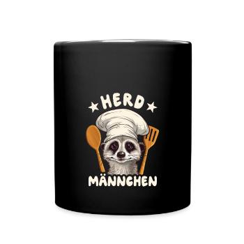 Herdmännchen Erdmännchen Koch - Tasse einfarbig - Schwarz - Vorne