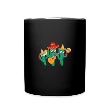 cactus family,Mexico,Mexican,Mariachi - Full Colour Mug - black - Front