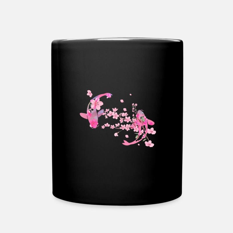 sakura,kirschblüte,blüten,kirschblüte,koi karpfen - Tasse einfarbig - Schwarz