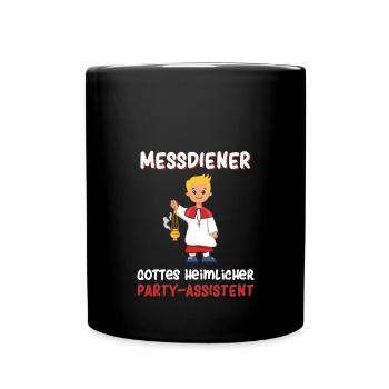 Messdiener Gottes heimlicher Party-Assistent - Tasse einfarbig - Schwarz - Vorne