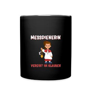 Messdienerin Im Glauben Vereint - Tasse einfarbig - Schwarz - Vorne