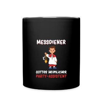 Messdiener Gottes heimlicher Party-Assistent - Tasse einfarbig - Schwarz - Vorne