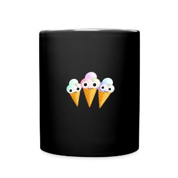 eistüten, eis,icecream,comic - Tasse einfarbig - Schwarz - Vorne