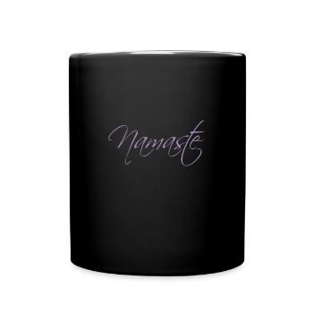 Yoga, Namaste - Tasse einfarbig - Schwarz - Vorne