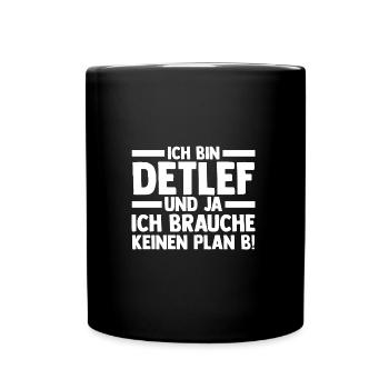 Vorname Detlef - Tasse einfarbig - Schwarz - Vorne