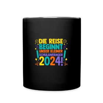 Eltern Schulkind Grundschule Erste Klasse Einschul - Tasse einfarbig - Schwarz - Vorne