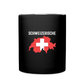 Schweiz - Tasse einfarbig - Schwarz - Vorne