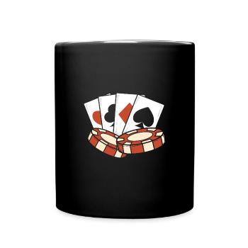 Blackjack Black Jack Casino Glücksspiel - Tasse einfarbig - Schwarz - Vorne