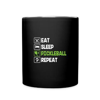 Pickleball - Tasse einfarbig - Schwarz - Vorne