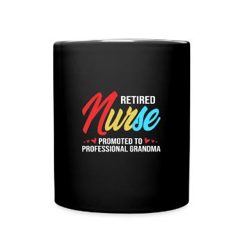 Krankenschwester Rente - Tasse einfarbig - Schwarz - Vorne