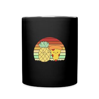 Pizza Hawaii Pizza Pineapple - Full Colour Mug - black - Front