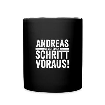 Vorname Andreas - Tasse einfarbig - Schwarz - Vorne