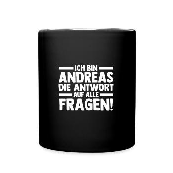 Vorname Andreas - Tasse einfarbig - Schwarz - Vorne