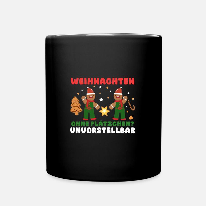 Weihnachtsmann Weihnachten Weihnachtsfest Plätzche - Tasse einfarbig - Schwarz