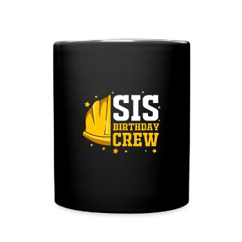 Children's birthday party construction site - Full Colour Mug - black - Front
