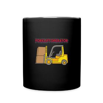 Gabelstaplerfahrer - Tasse einfarbig - Schwarz - Vorne