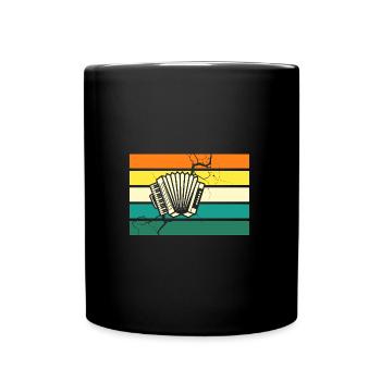 Akkordeonspieler Akkordeon - Tasse einfarbig - Schwarz - Vorne