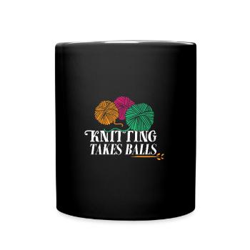 Knitting takeballs - Full Colour Mug - black - Front