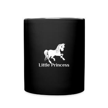 Kleine Prinzessin Pferdemotiv - Tasse einfarbig - Schwarz - Vorne