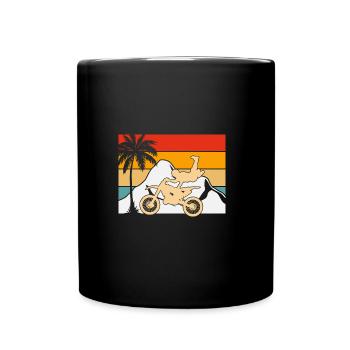 Dirt Bike Rider Retro Sunset - Tasse einfarbig - Schwarz - Vorne