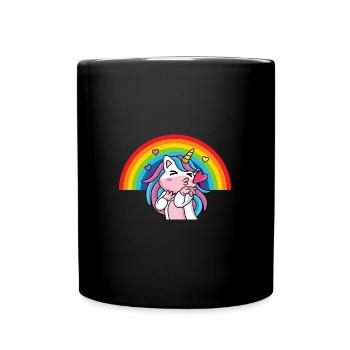 Licorne arc-en-ciel - Mug uni - noir - Devant