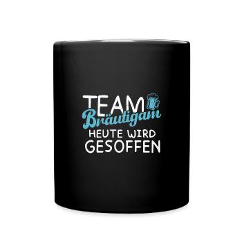 Team Bräutigam - Heute wird gesoffen - JGA - Tasse einfarbig - Schwarz - Vorne