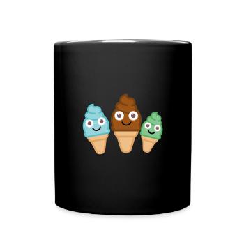 Crème glacée,Crème glacée,Famille de crème glacée,Cornet de glace,Crème glacée,Famille - Mug uni - noir - Devant