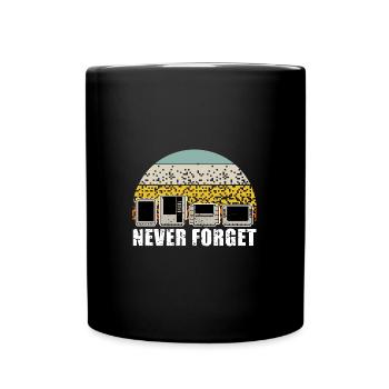 Never Forget Nostalgia Retro Gaming Console Gamer - Full Colour Mug - black - Front