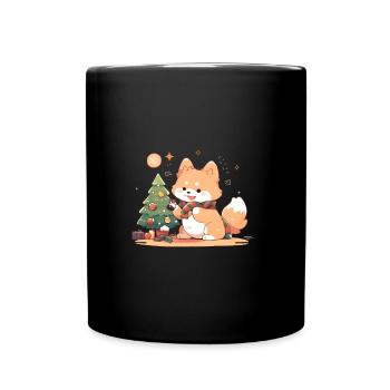 Red Panda Christmas tree - Tasse einfarbig - Schwarz - Vorne