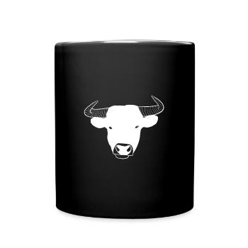 Taurus Zodiac Sign Cow - Full Colour Mug - black - Front